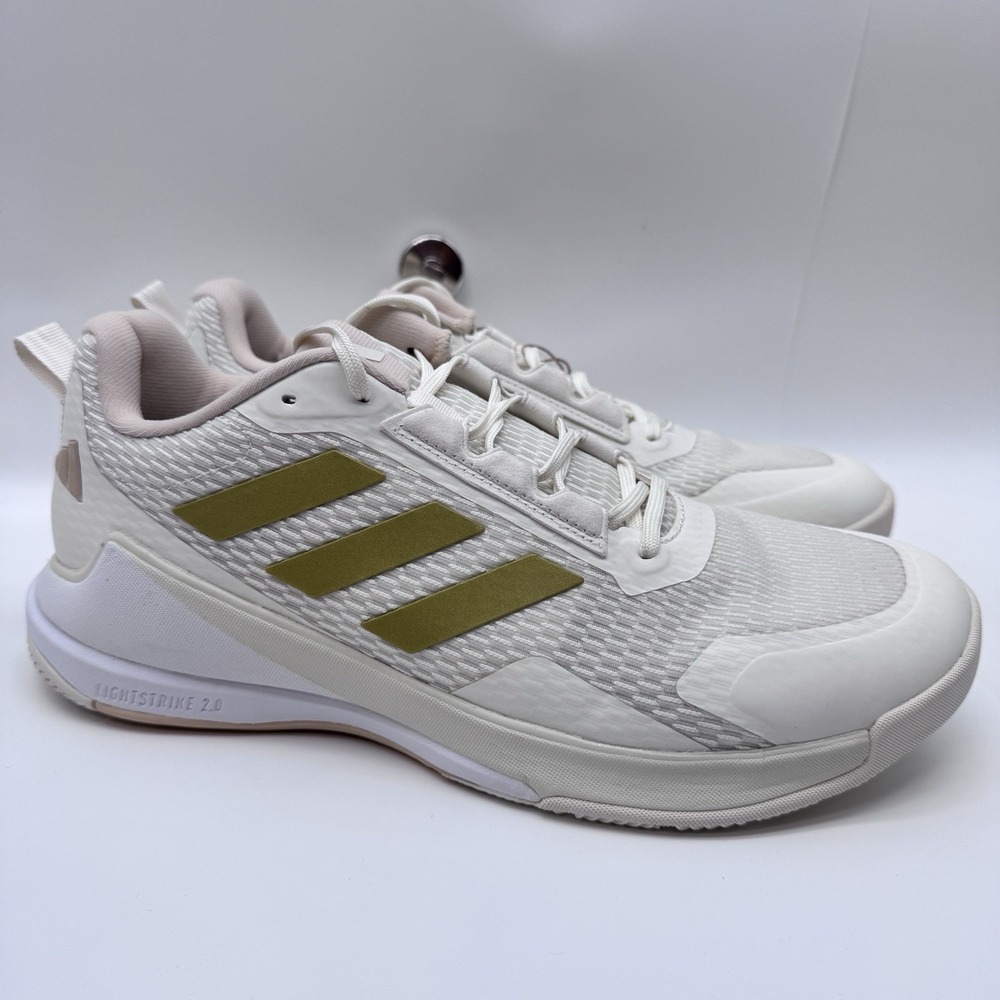 New Adidas Novaflight 2 W White Gold JP9762 Women's Volleyball Shoes Size 10.5